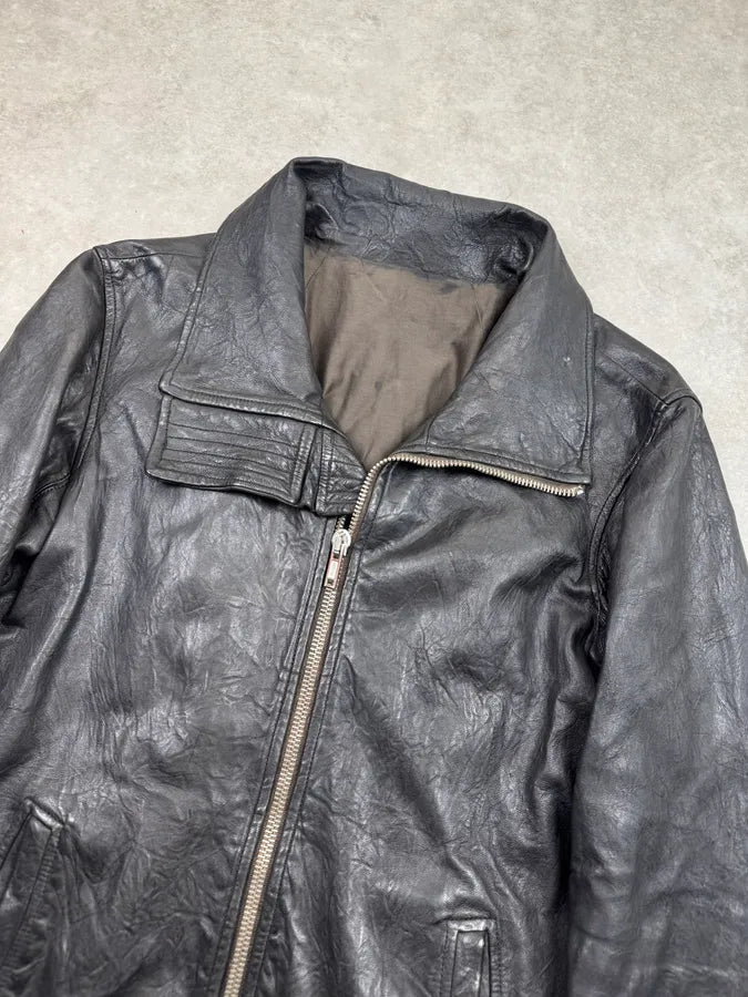 2000s Rick Owens Black Lambskin Structural Jacket tFDuUWz 5