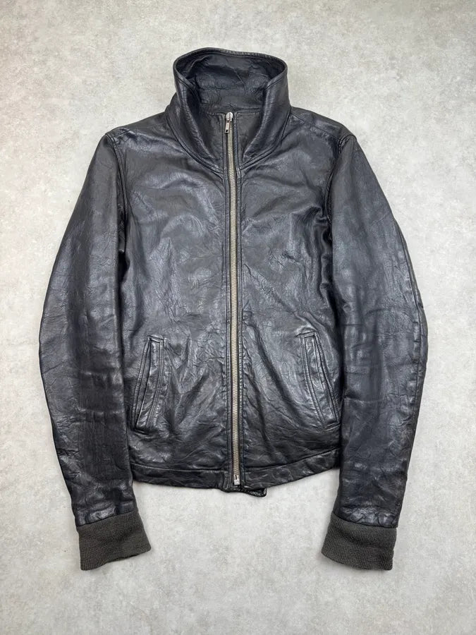 2000s Rick Owens Black Lambskin Structural Jacket tFDuUWz 0