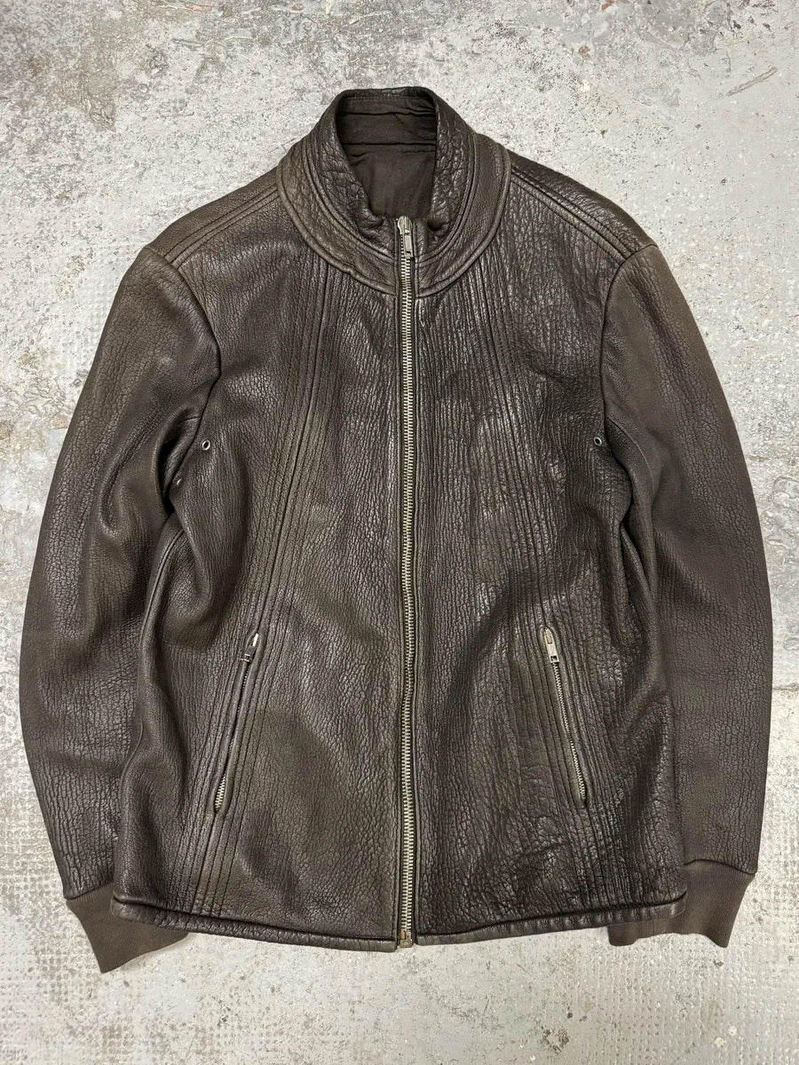 Rick Owens Brown Leather Avant-Garde Jacket EvZRkML 0