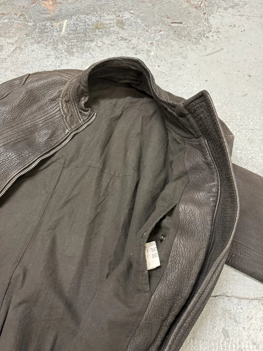 Rick Owens Brown Leather Avant-Garde Jacket EvZRkML 10