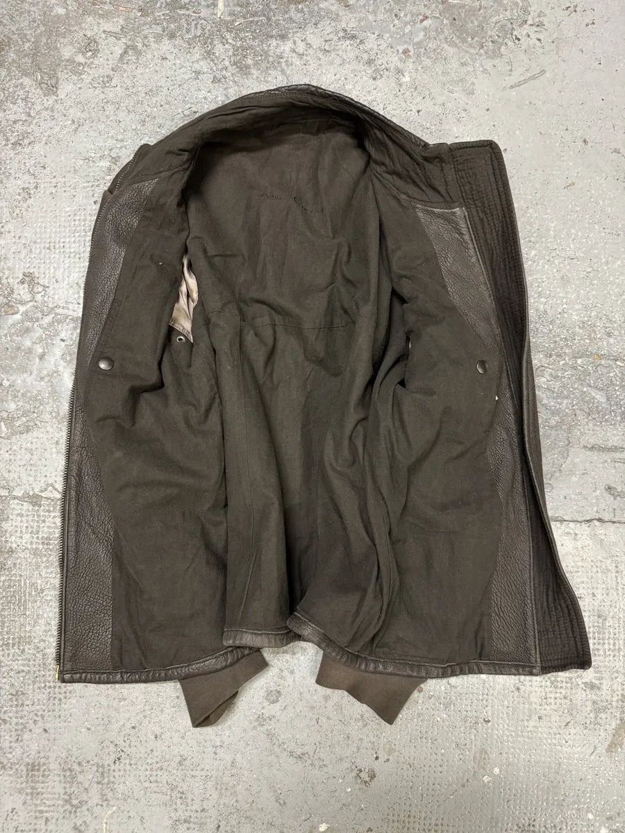 Rick Owens Brown Leather Avant-Garde Jacket EvZRkML 6