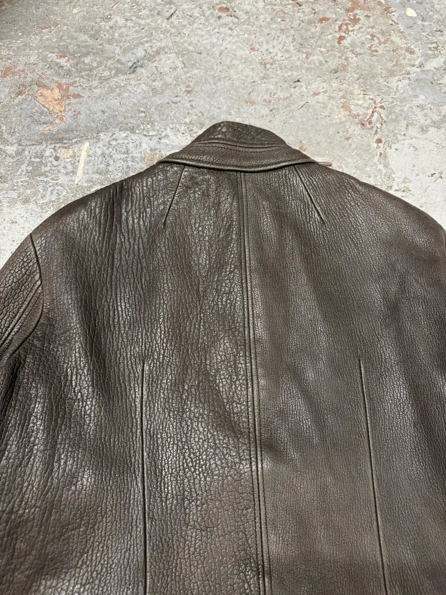 Rick Owens Brown Leather Avant-Garde Jacket EvZRkML 7