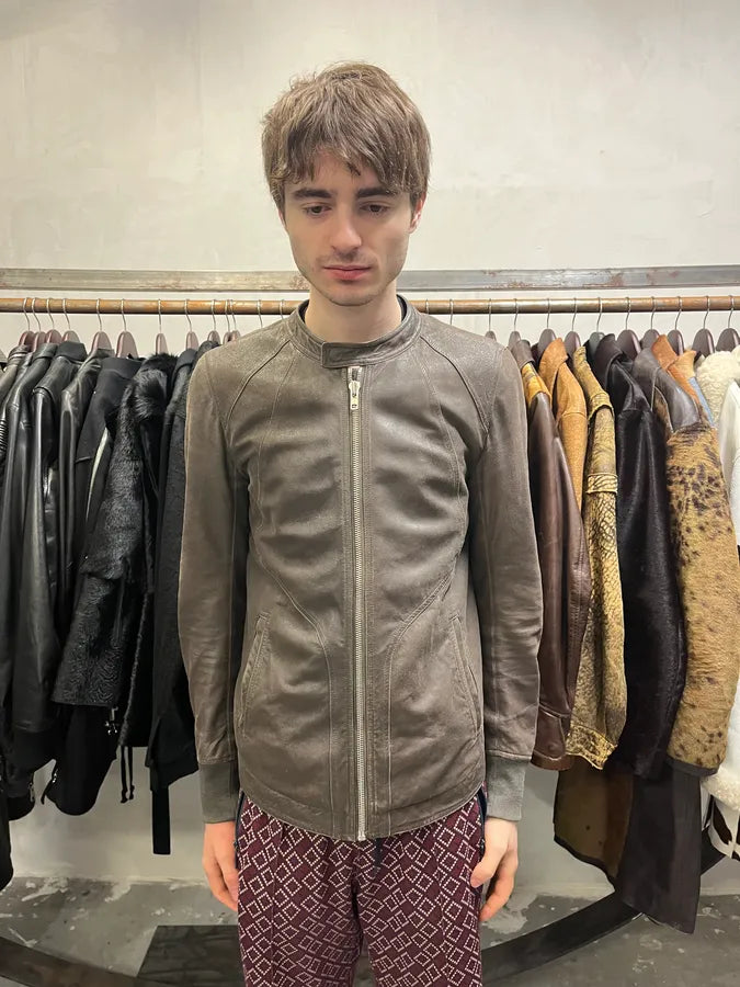 Rick Owens Brown Optimum Raw Leather Jacket sXYPgBL 2
