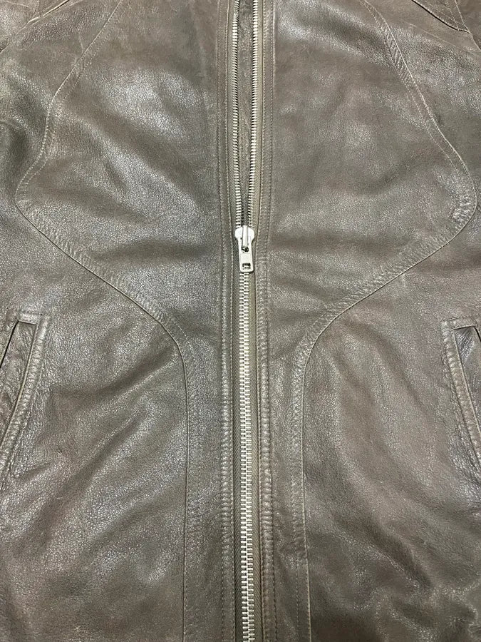 Rick Owens Brown Optimum Raw Leather Jacket sXYPgBL 7
