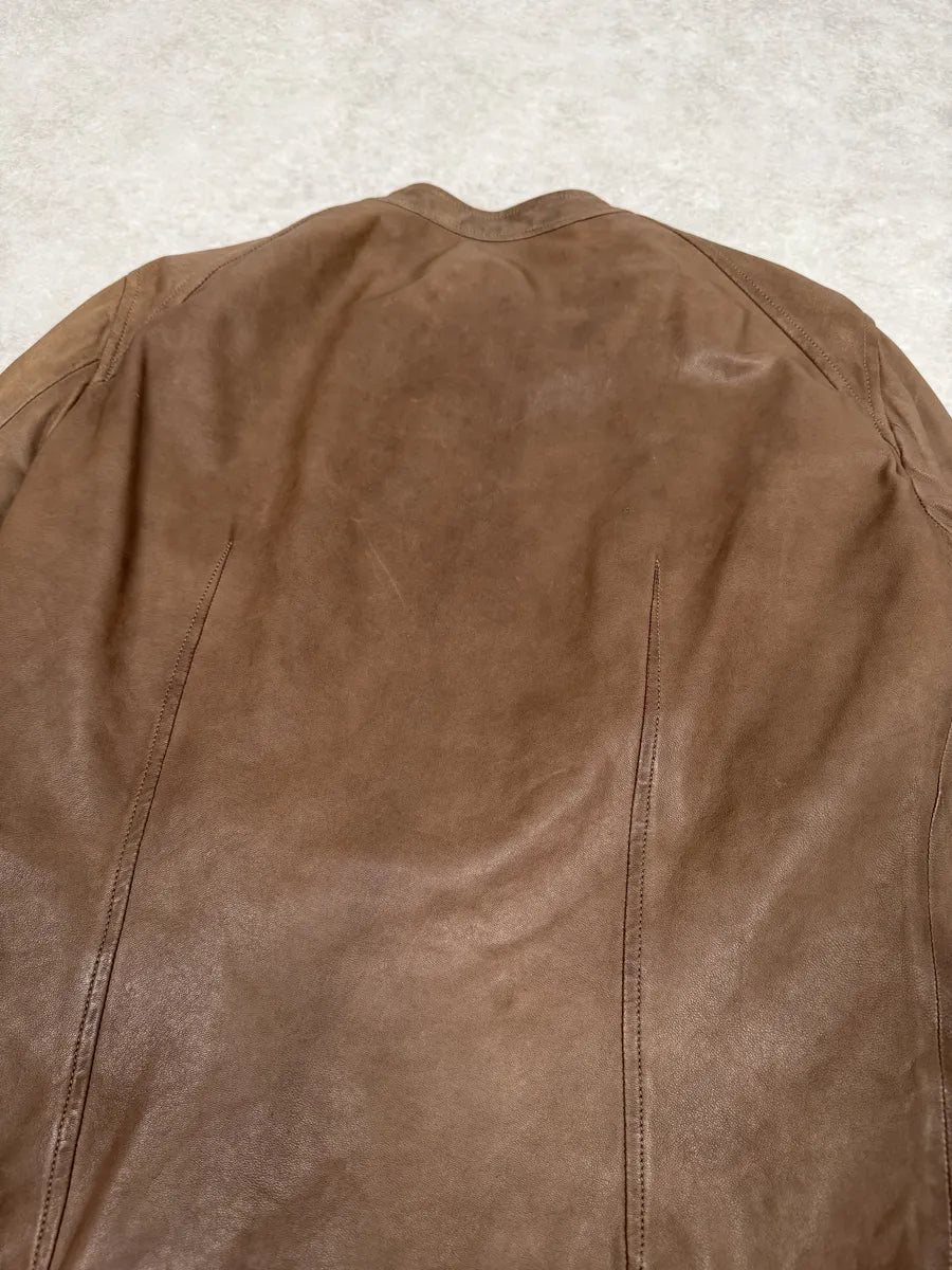 Rick Owens Camel Brown Avant-Garde Lamb Leather Jacket AfbNIjM 5