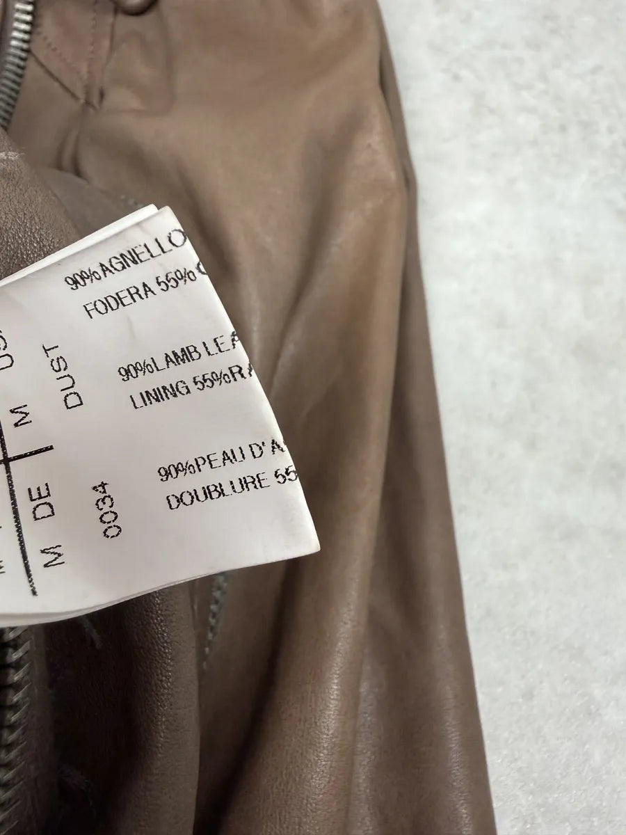 Rick Owens Camel Brown Avant-Garde Lamb Leather Jacket AfbNIjM 8