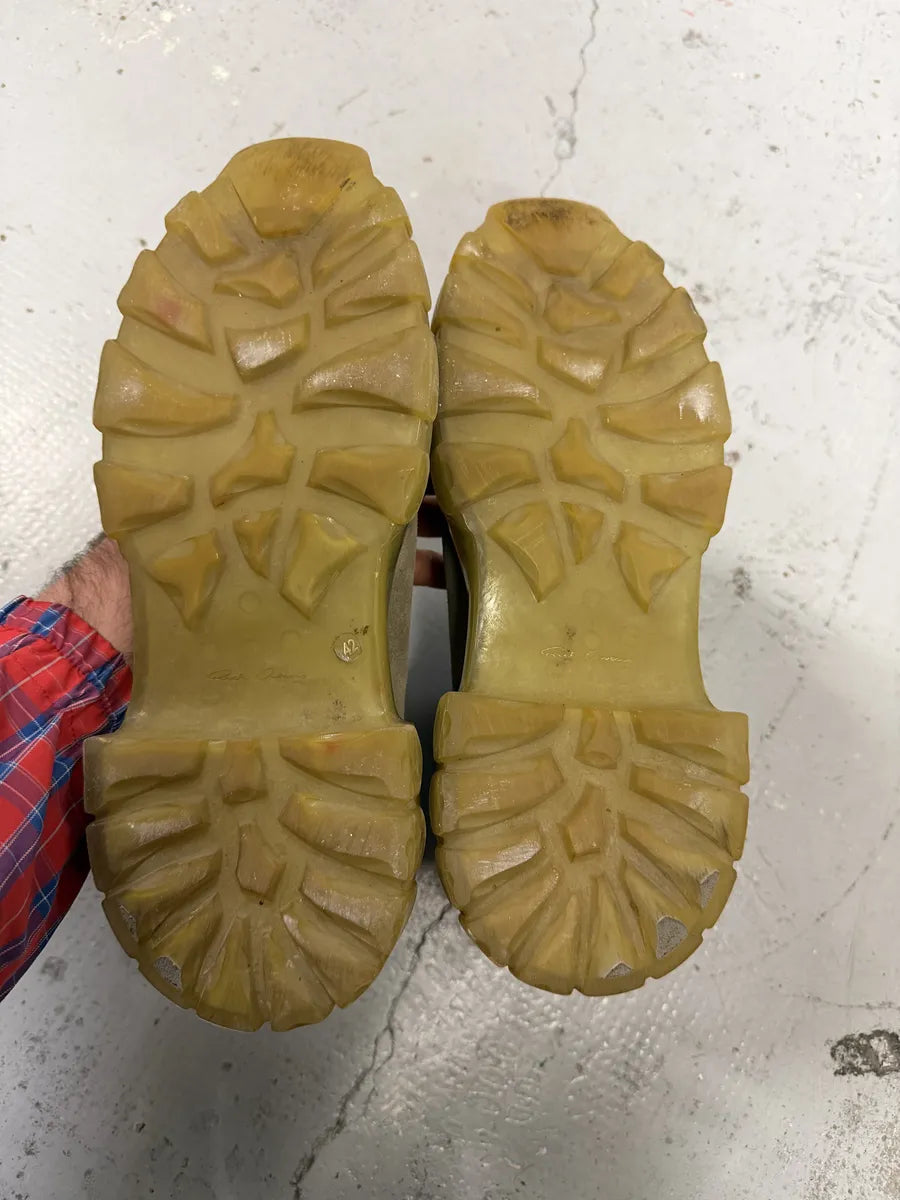 Rick Owens Chelsea Bozo Tractor Grey Suede Leather Boots JHhvAre 3