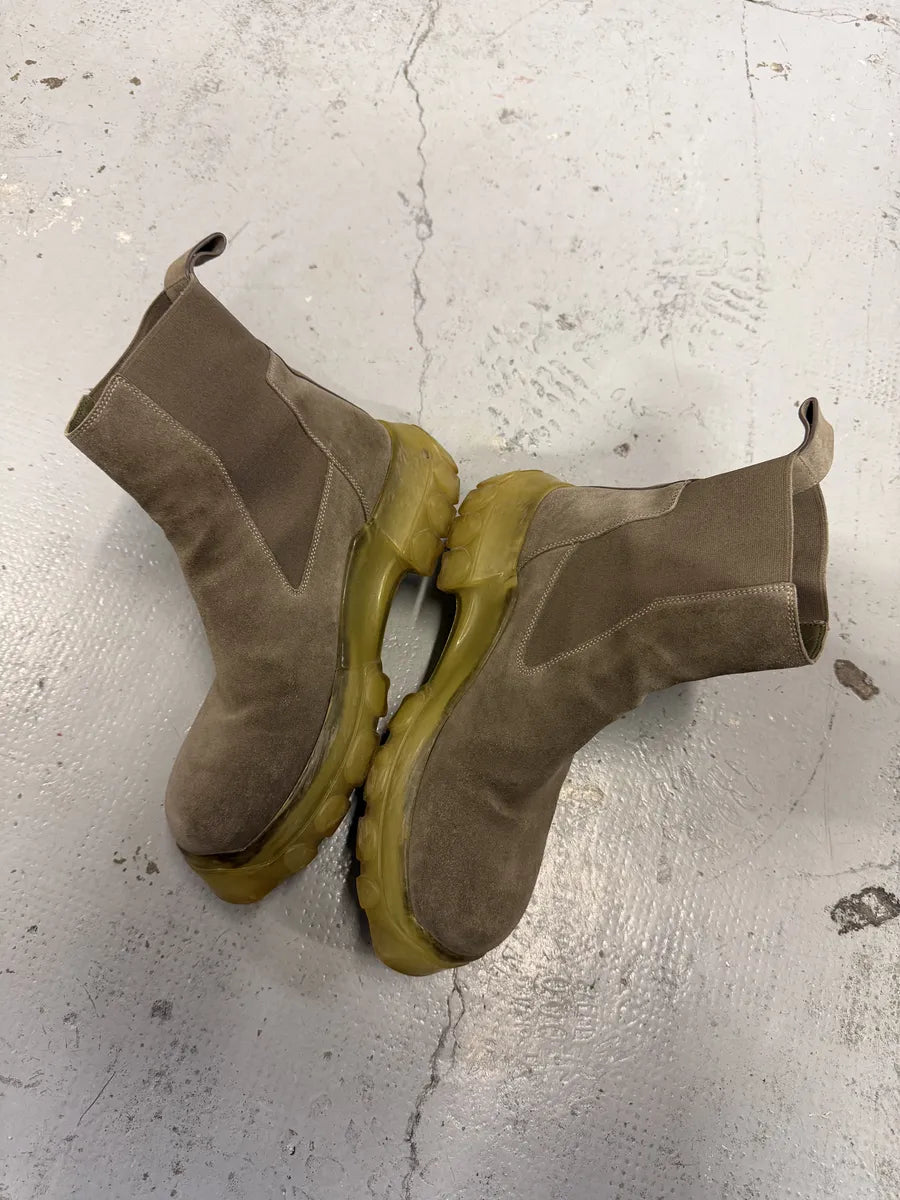 Rick Owens Chelsea Bozo Tractor Grey Suede Leather Boots JHhvAre 5