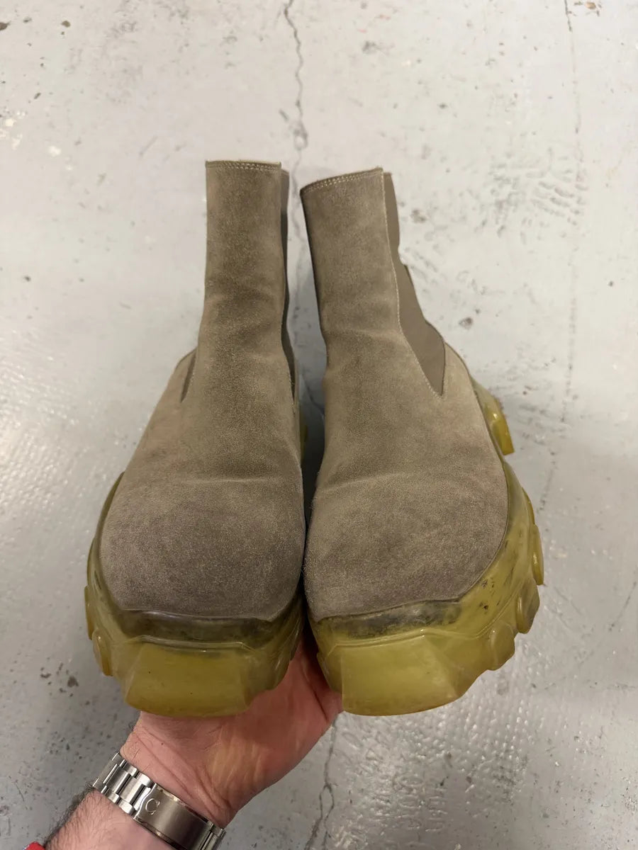 Rick Owens Chelsea Bozo Tractor Grey Suede Leather Boots JHhvAre 6