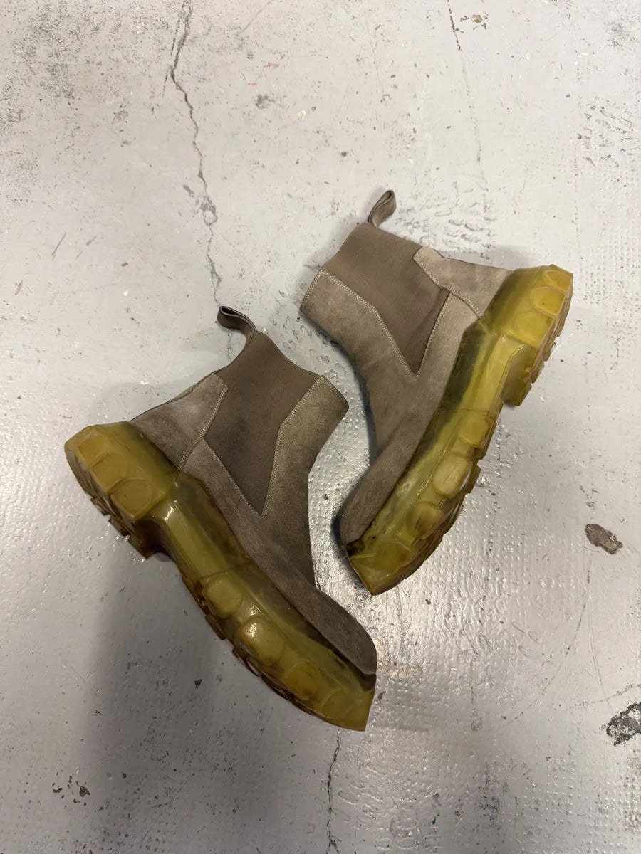 Rick Owens Chelsea Bozo Tractor Grey Suede Leather Boots JHhvAre 7