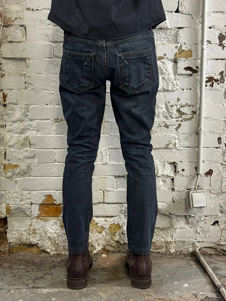 Rick Owens DRKSHDW Avant-Garde Brut Navy Slim Jeans PjGgXgi 3