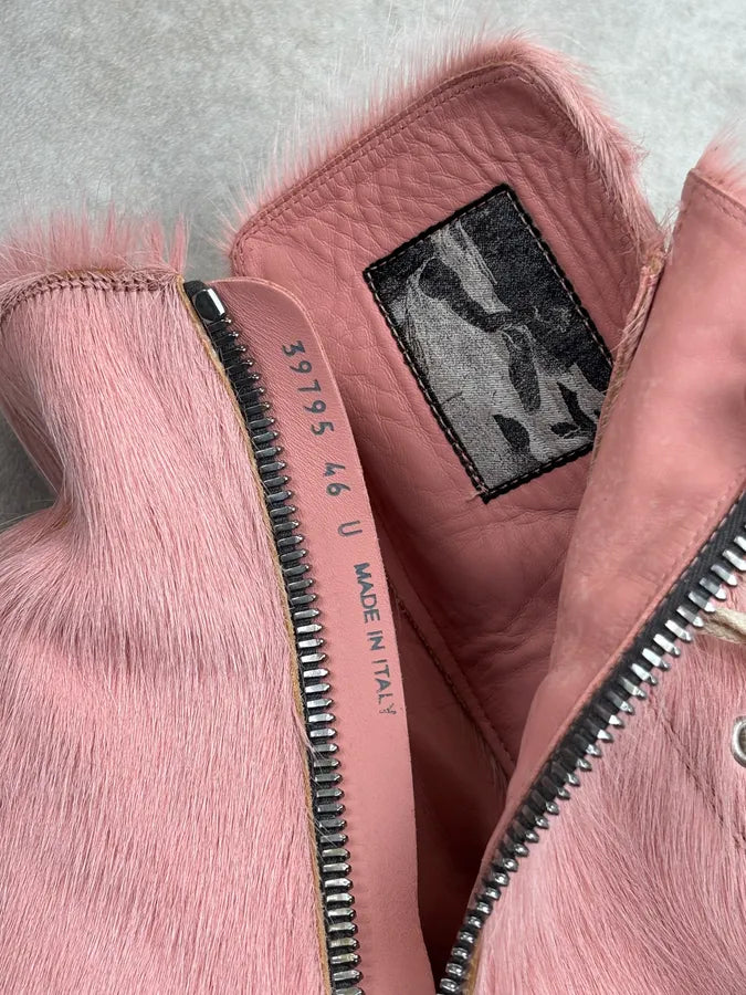 Rick Owens DRKSHDW Pink Pony Hair Ramones High Sneakers jJhvXvx 16