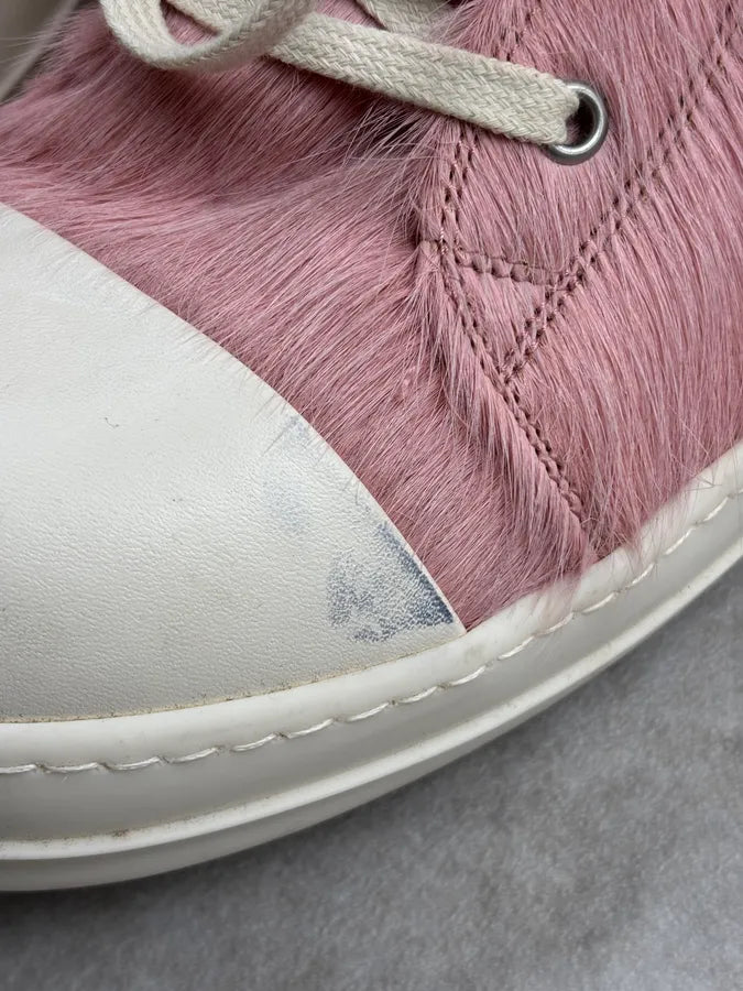 Rick Owens DRKSHDW Pink Pony Hair Ramones High Sneakers jJhvXvx 5