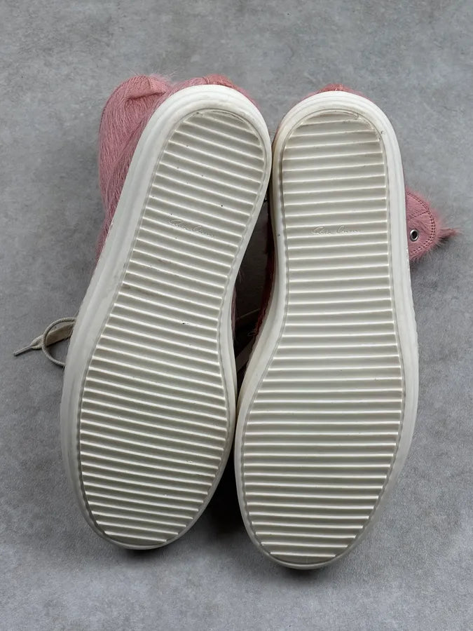Rick Owens DRKSHDW Pink Pony Hair Ramones High Sneakers jJhvXvx 14