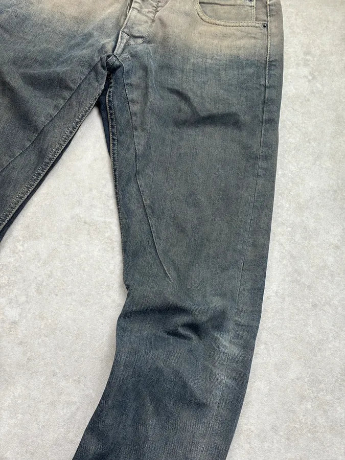 SS2016 Rick Owens DRKSHDW Slim Gradient Bronze & Black Denim Jeans hDrREea 9