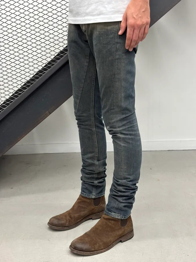 SS2016 Rick Owens DRKSHDW Slim Gradient Bronze & Black Denim Jeans hDrREea 2