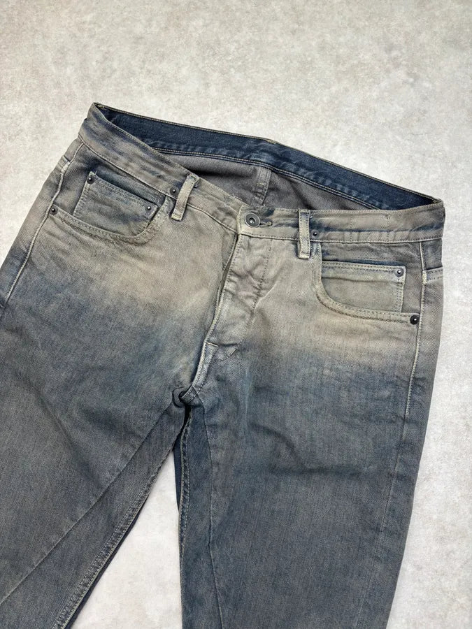 SS2016 Rick Owens DRKSHDW Slim Gradient Bronze & Black Denim Jeans hDrREea 4