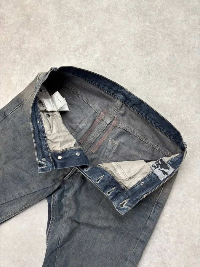SS2016 Rick Owens DRKSHDW Slim Gradient Bronze & Black Denim Jeans hDrREea 8
