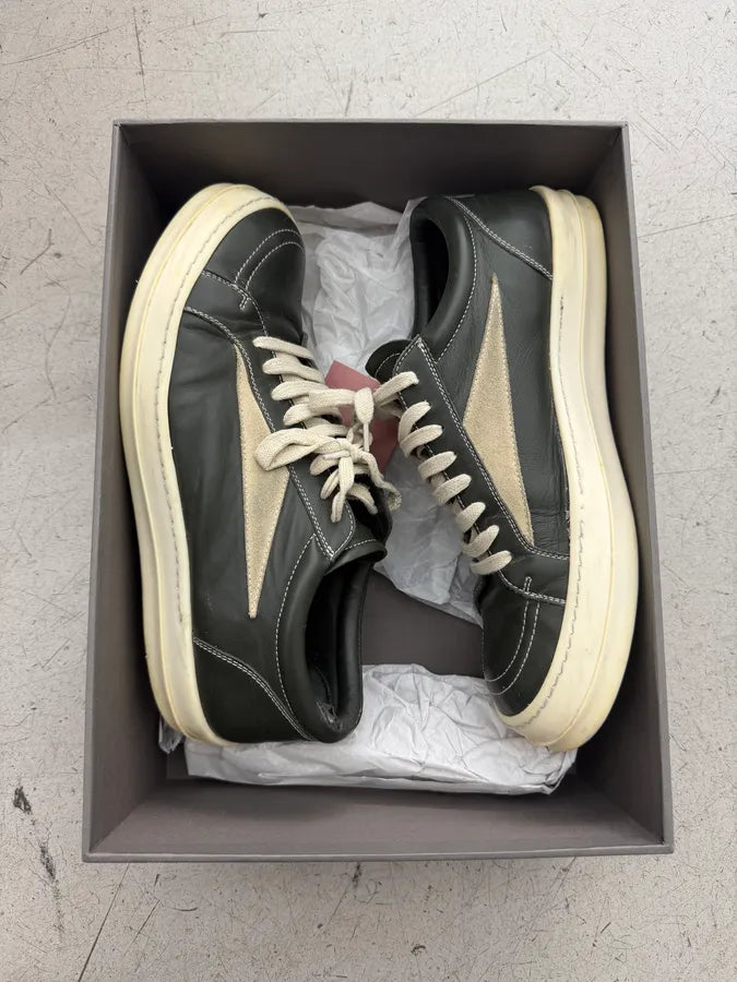 Rick Owens Forest Green Leather Sneakers dPDbFRM 1