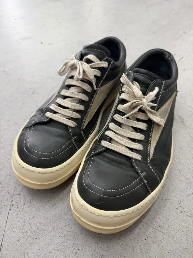 Rick Owens Forest Green Leather Sneakers dPDbFRM 3