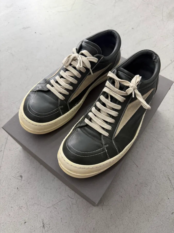 Rick Owens Forest Green Leather Sneakers dPDbFRM 5