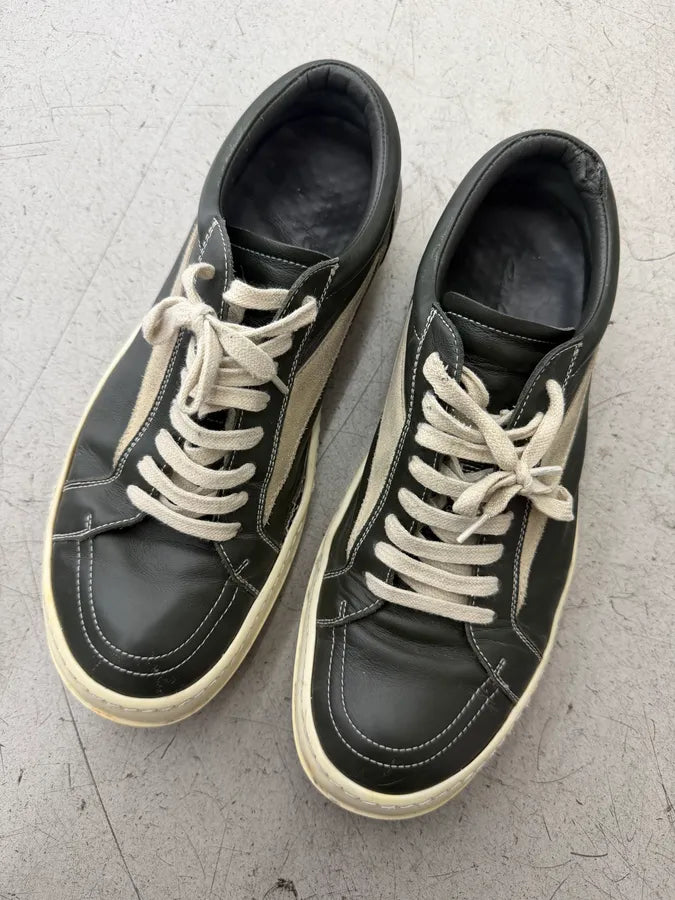 Rick Owens Forest Green Leather Sneakers dPDbFRM 8