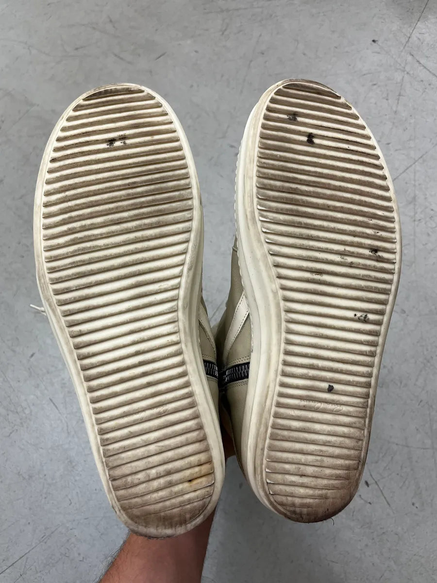 Rick Owens Geobasket Sand Milk Leather High Sneakers lPfDZjy 6
