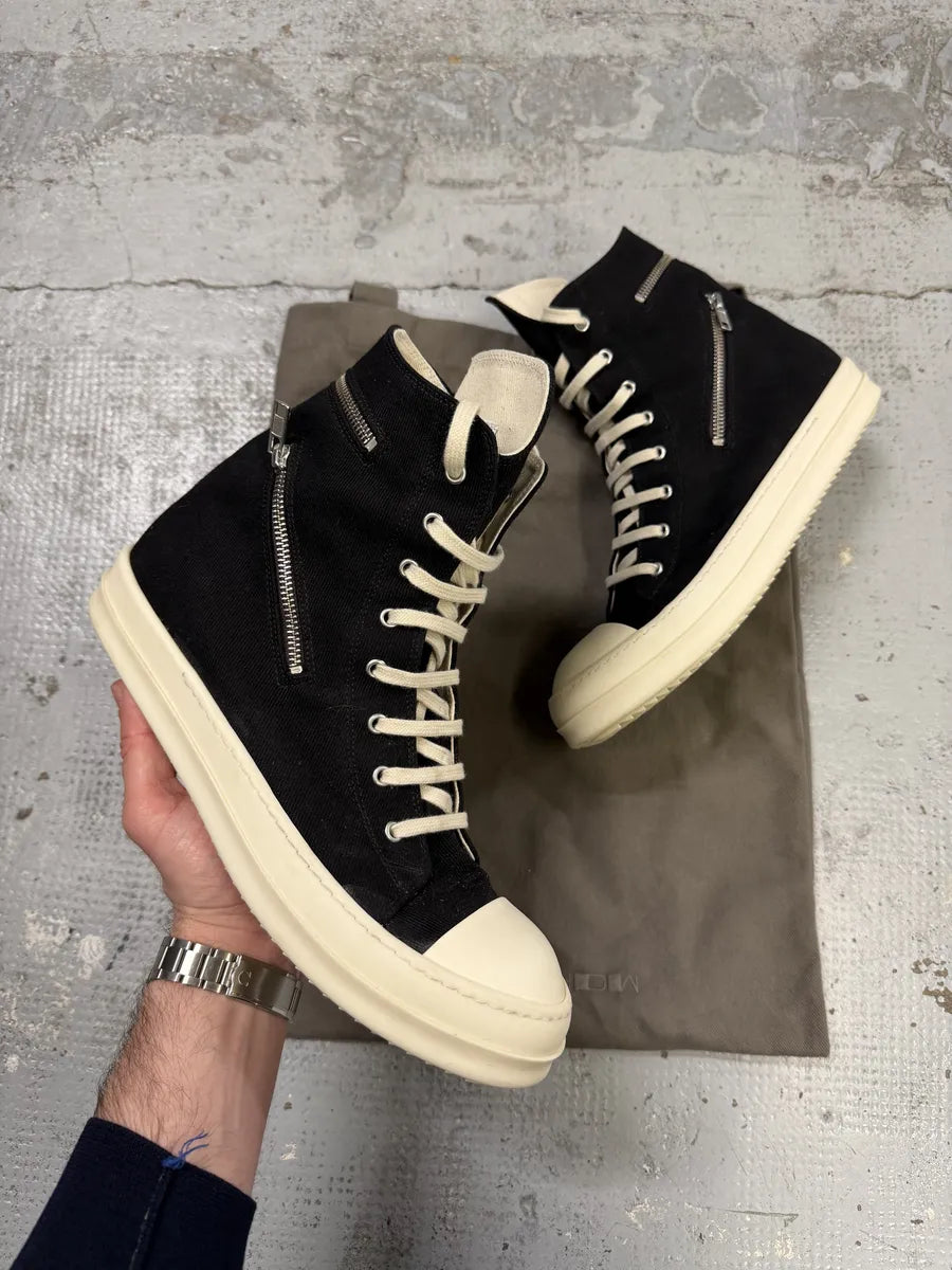 Rick Owens Gethsemane High Black Canvas Sneakers NDssvDS 0