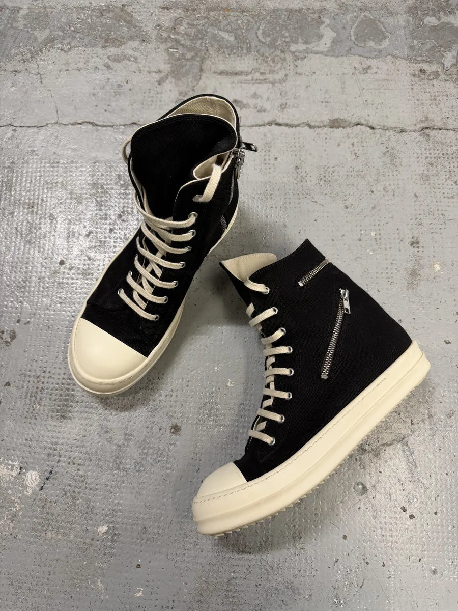 Rick Owens Gethsemane High Black Canvas Sneakers NDssvDS 1