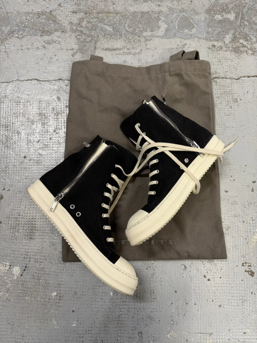 Rick Owens Gethsemane High Black Canvas Sneakers NDssvDS 10