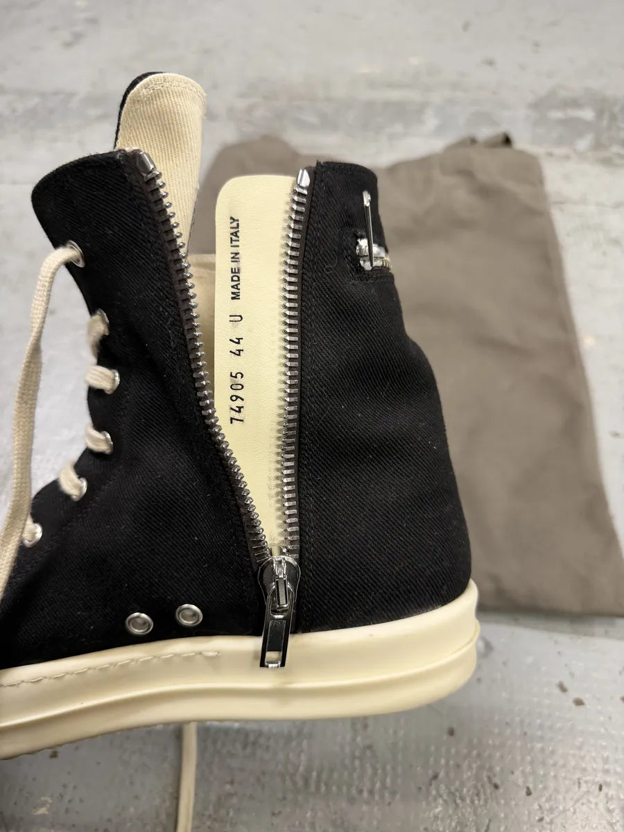 Rick Owens Gethsemane High Black Canvas Sneakers NDssvDS 3