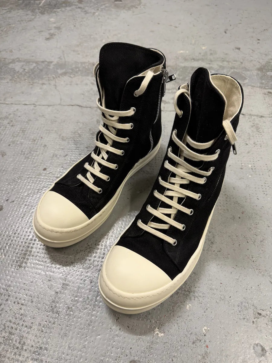 Rick Owens Gethsemane High Black Canvas Sneakers NDssvDS 4