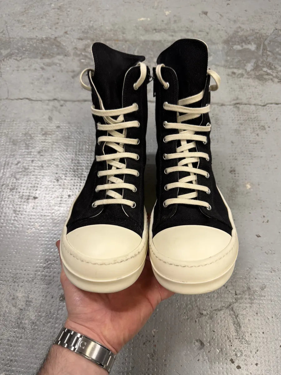 Rick Owens Gethsemane High Black Canvas Sneakers NDssvDS 5