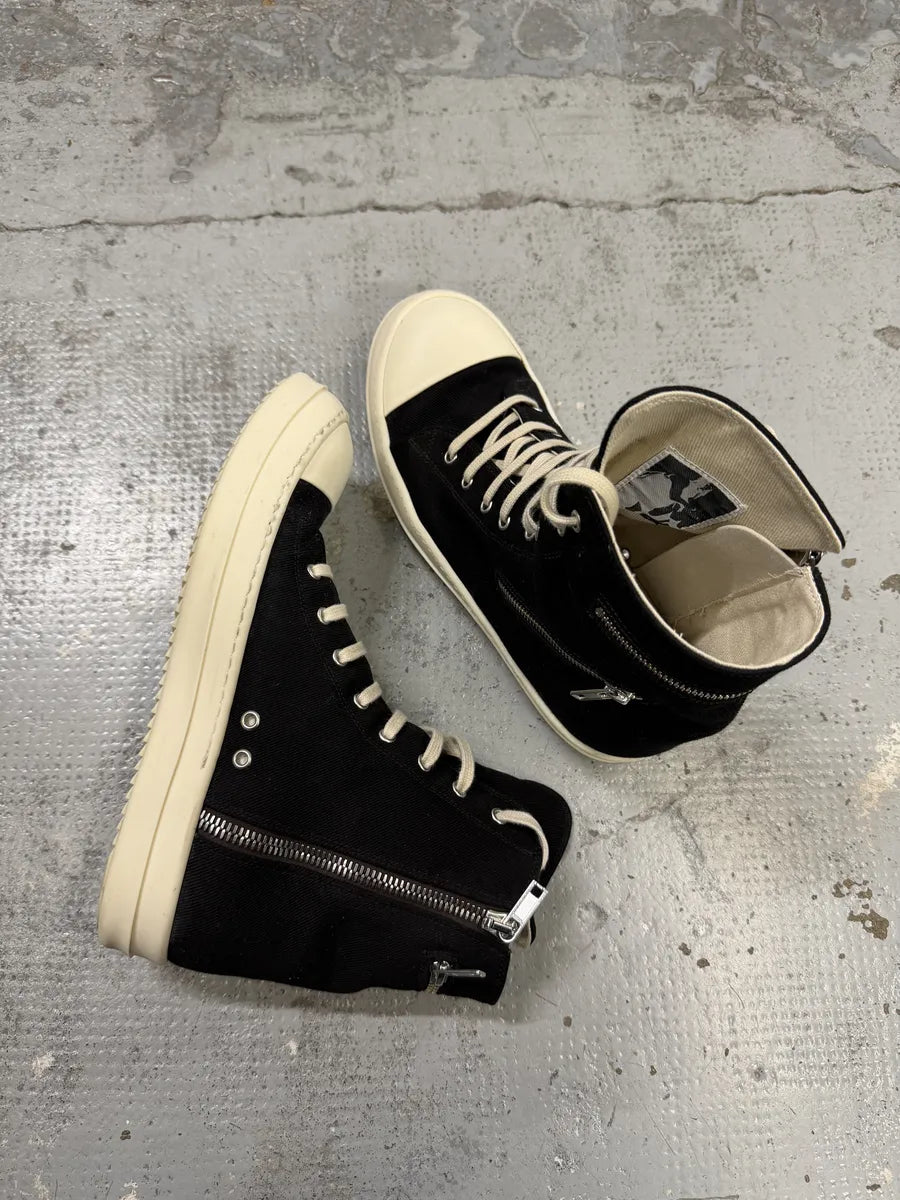 Rick Owens Gethsemane High Black Canvas Sneakers NDssvDS 7