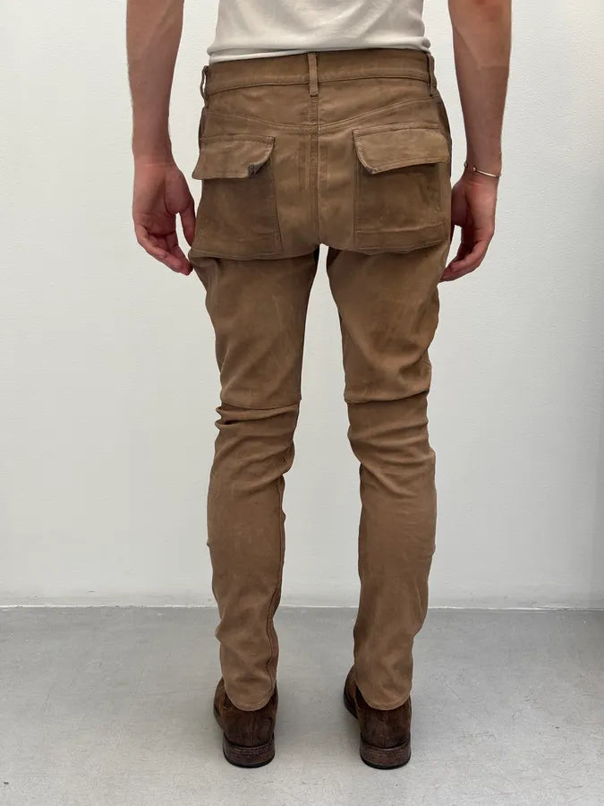 Rick Owens Slim Dirt Brown Goat Leather Pants  JGEroDj 3