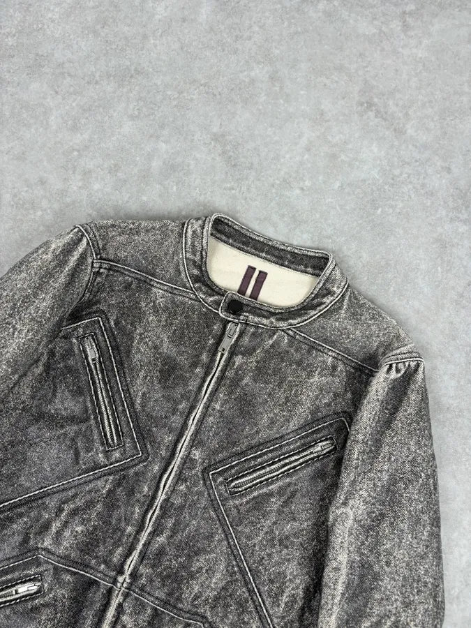 SS2018 Rick Owens Grey Dirt Eroded Grey Denim Jacket fDuilTZ 3