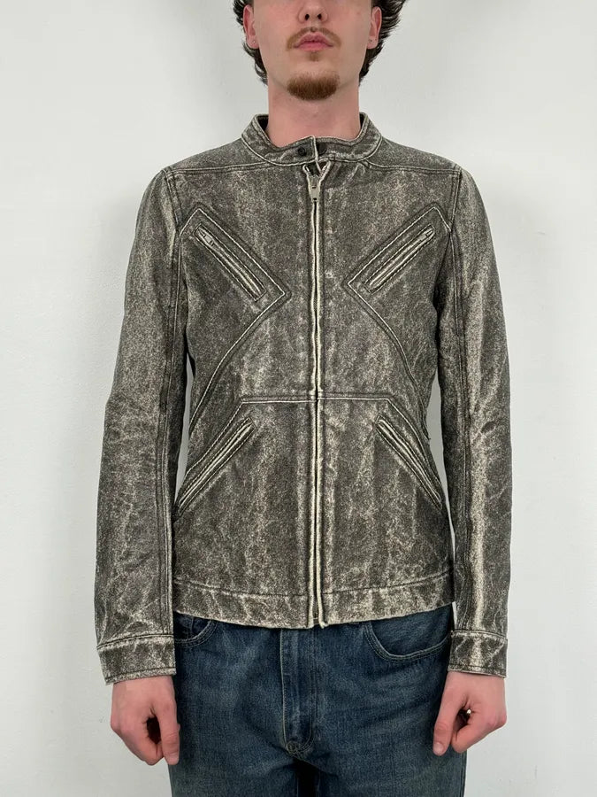 SS2018 Rick Owens Grey Dirt Eroded Grey Denim Jacket fDuilTZ 1