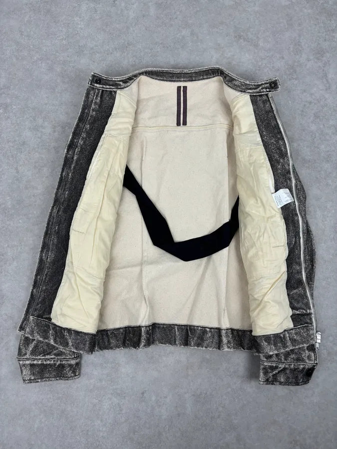 SS2018 Rick Owens Grey Dirt Eroded Grey Denim Jacket fDuilTZ 7