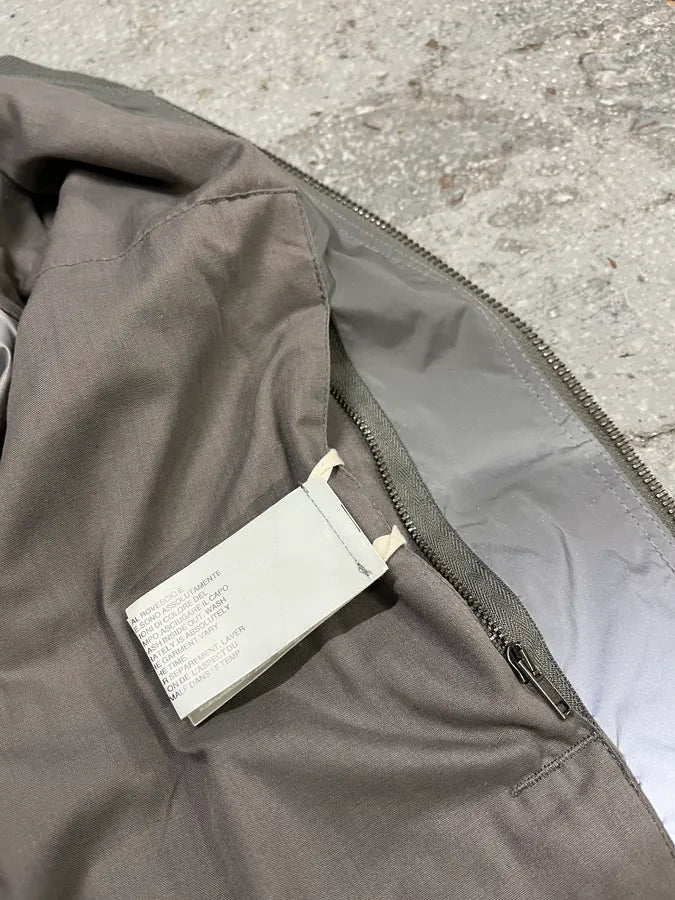 Rick Owens Grey Reflective Nylon Bomber Jacket XnKBQbO 12