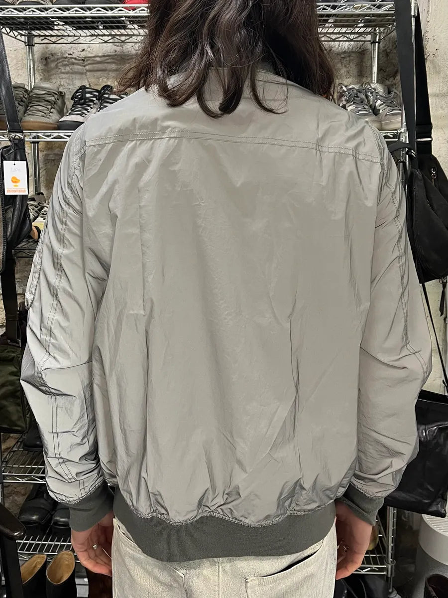 Rick Owens Grey Reflective Nylon Bomber Jacket XnKBQbO 5