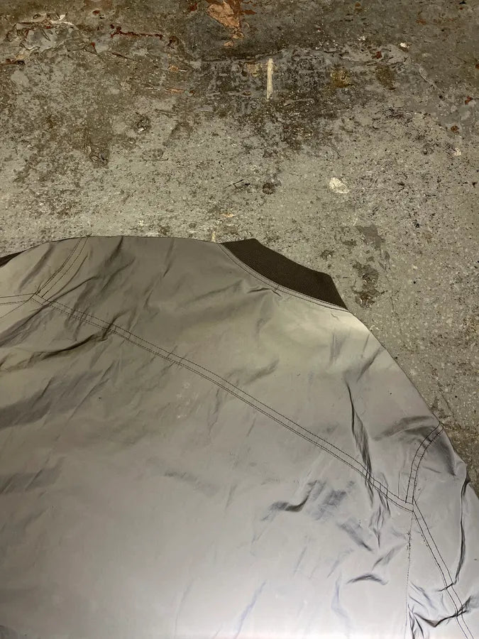 Rick Owens Grey Reflective Nylon Bomber Jacket XnKBQbO 7