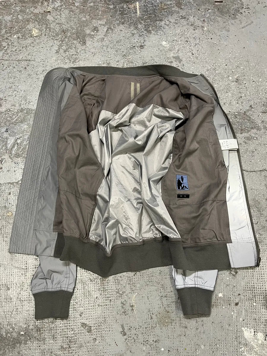 Rick Owens Grey Reflective Nylon Bomber Jacket XnKBQbO 8