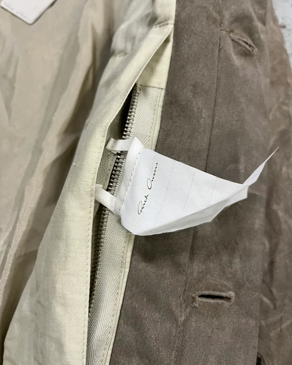 Rick Owens Grey Waxed Belted Long Coat VtepuOG 10