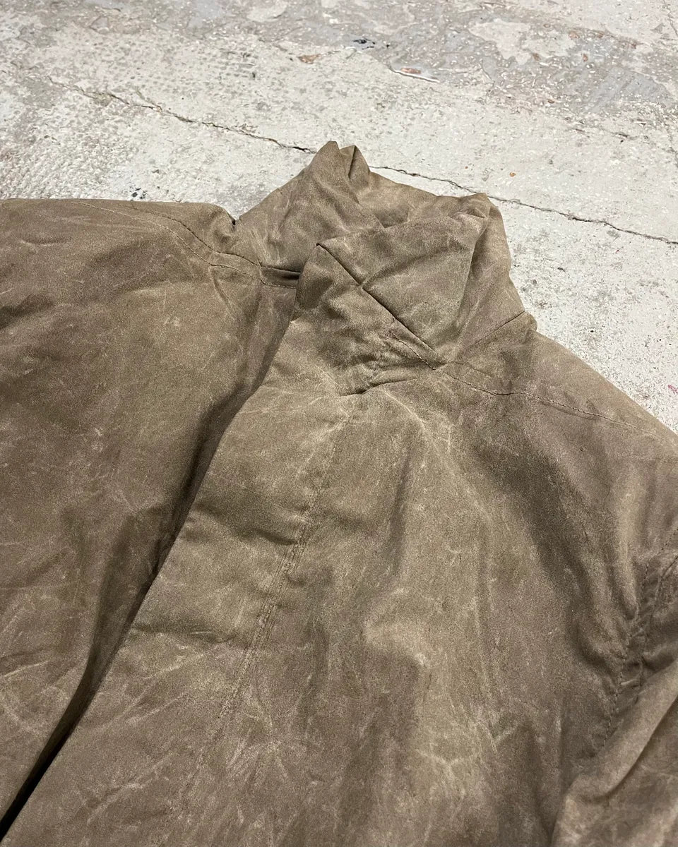 Rick Owens Grey Waxed Belted Long Coat VtepuOG 4
