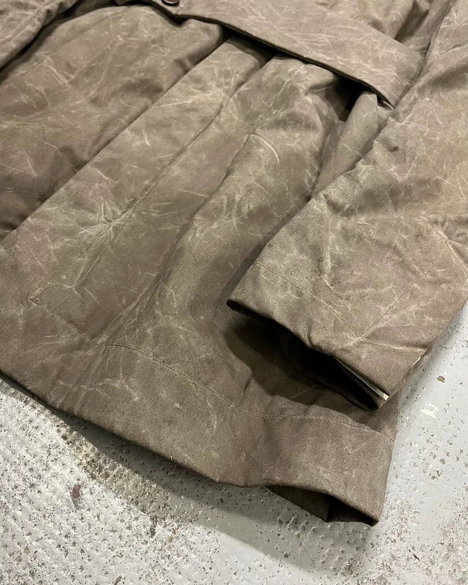 Rick Owens Grey Waxed Belted Long Coat VtepuOG 5