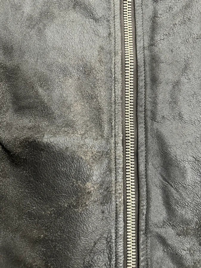 Rick Owens Grey Avant-Garde Leather Jacket ujNGZVx 5