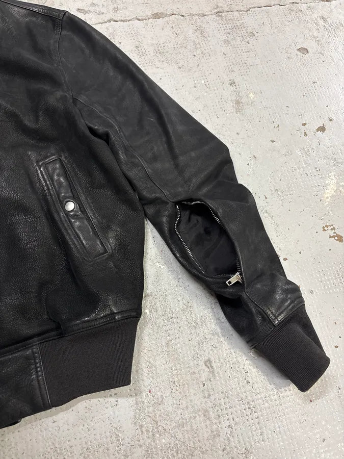 Rick Owens Black Premium Biker Leather Jacket EFZBNJE 9