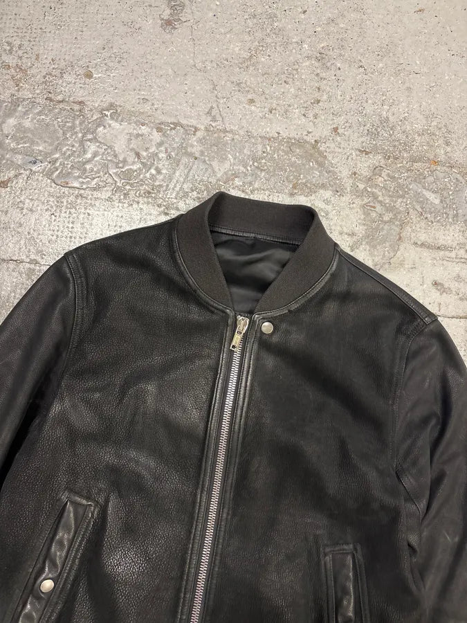 Rick Owens Black Premium Biker Leather Jacket EFZBNJE 3