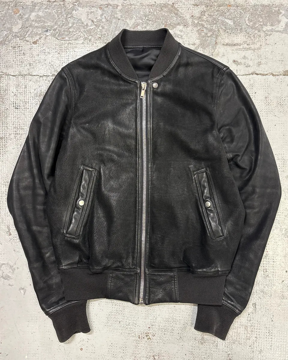 Rick Owens Black Premium Biker Leather Jacket EFZBNJE 0