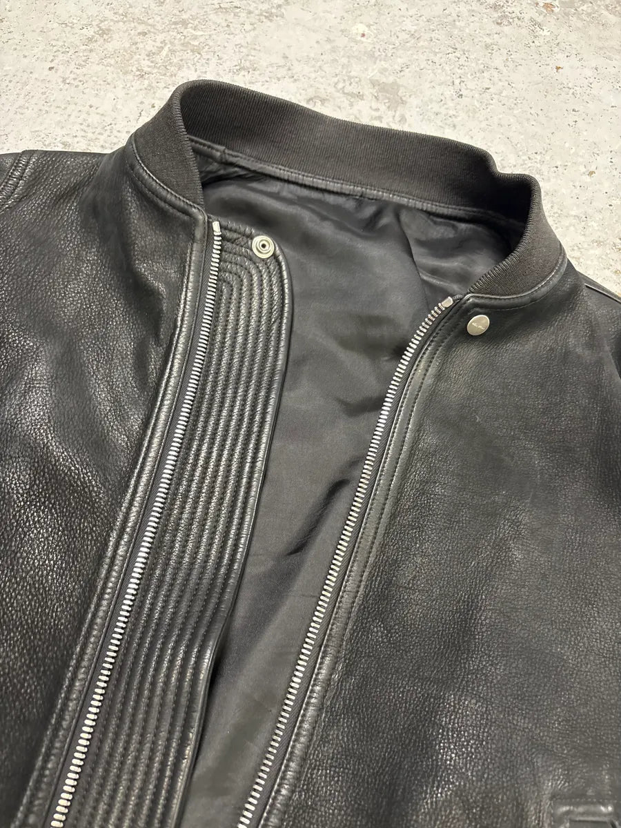 Rick Owens Black Premium Biker Leather Jacket EFZBNJE 7